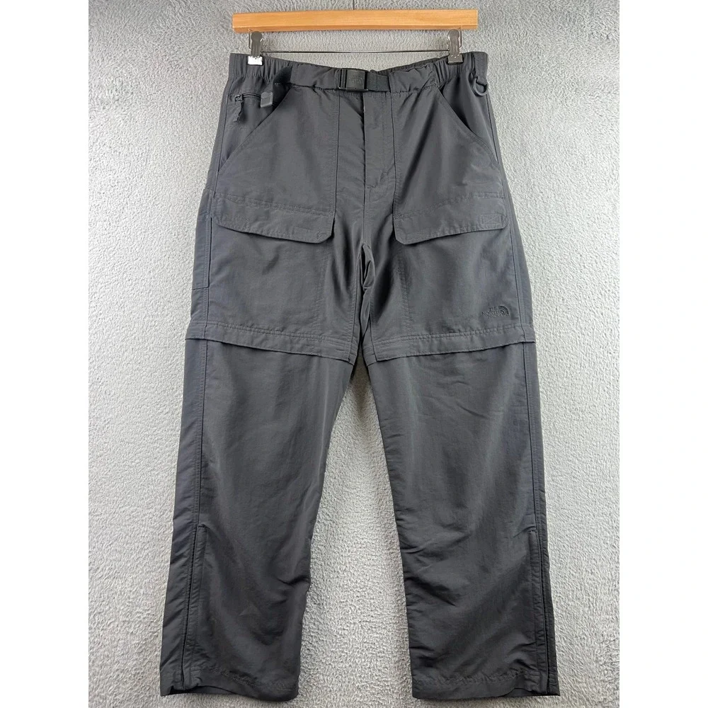 The North Face Mens Convertible Cargo Hiking Pants Dark Gray Size Medium Short